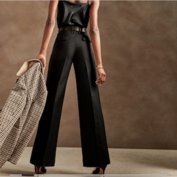 BANANA REPUBLIC LIDO WIDE-LEG ITALIAN WOOL PANT